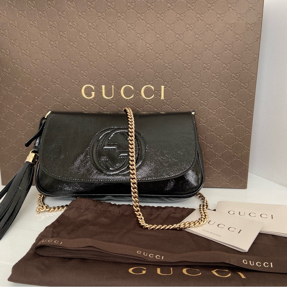 Gucci GG Soft Patent Leather Soho
Crossbody Bag
